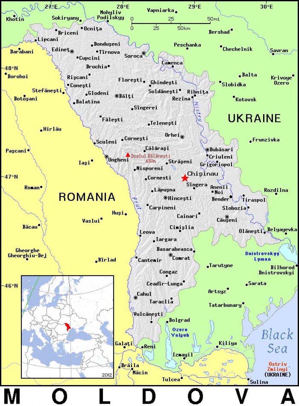 नक्शा मोल्दोवा के देश 